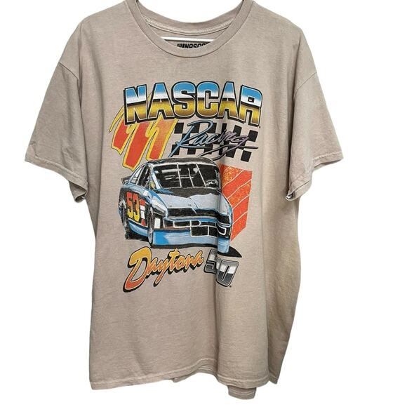 NASCAR Racing Tee Stone Washed Sand Short Sleeve Crew Neck Unisex‎ Large - Picture 3 of 10